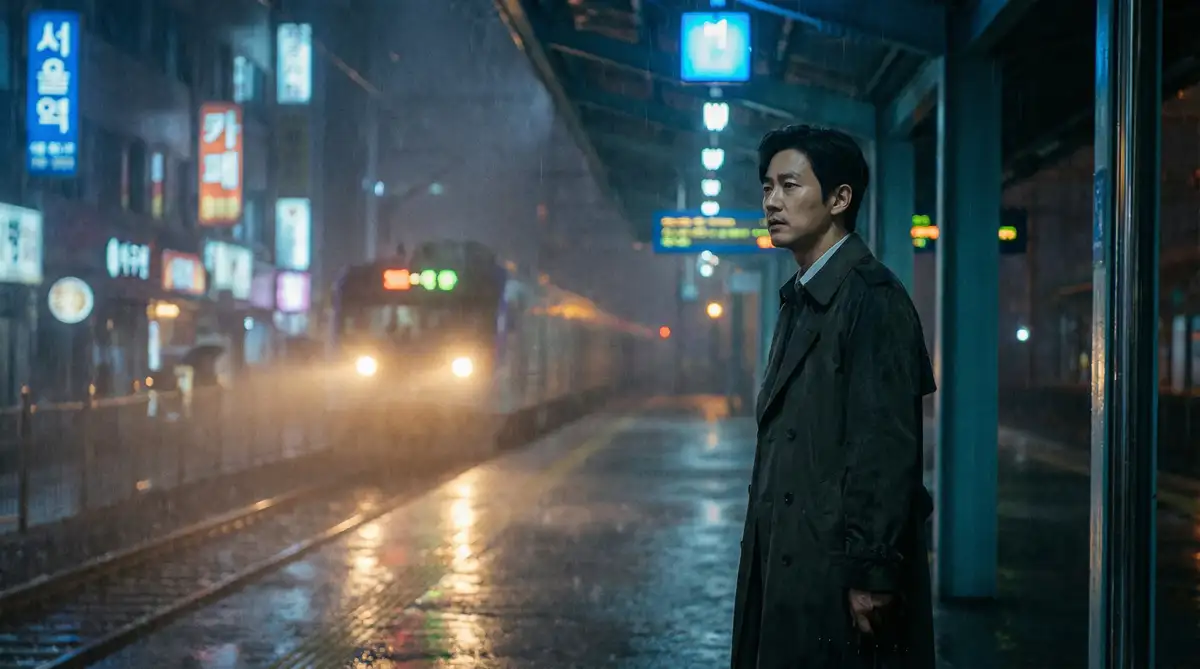韩国伦理电影经典场景 - 雨夜车站，林予曦 馆藏影像